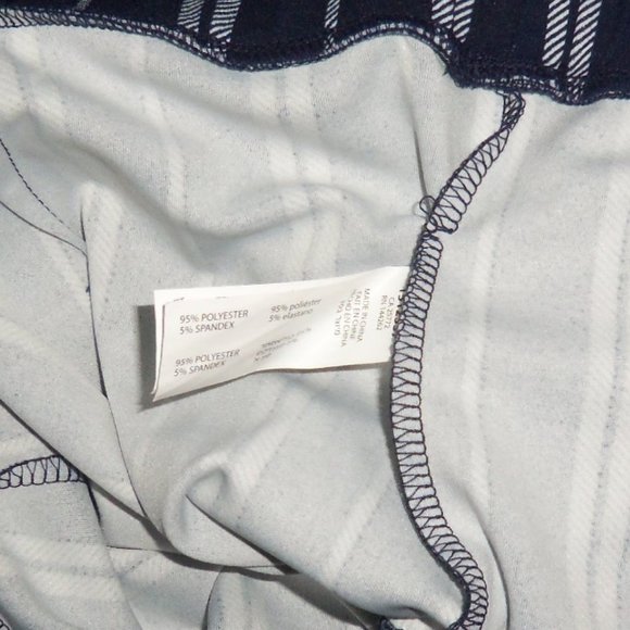 Amanda Green Belted High Waist Navy White Striped Wide Leg Cropped Pants XXL NWT - Picture 5 of 7